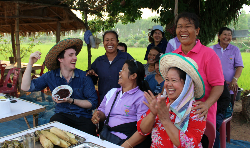Will with the local community, working on the ACCCRN programme in Udon Thani, Thailand. Photo credit: Acclimatise